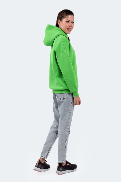 Slazenger KAVEH IN Oversize Kadın Kapüşonlu Nane Sweatshırt