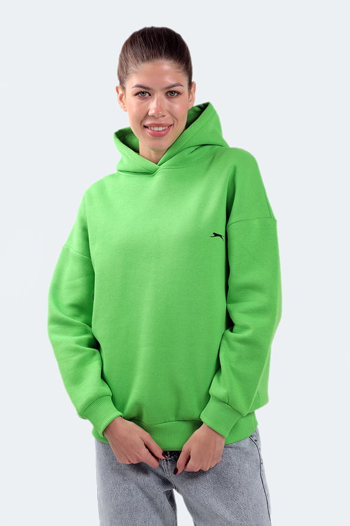 Slazenger KAVEH IN Oversize Kadın Kapüşonlu Nane Sweatshırt
