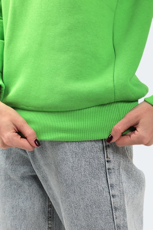 Slazenger KAVEH IN Oversize Kadın Kapüşonlu Nane Sweatshırt