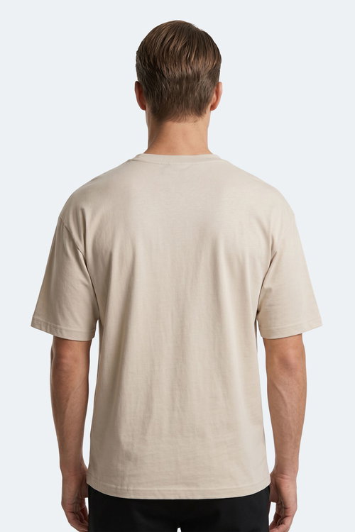 Slazenger KEANE Erkek Oversıze Bej Tişört