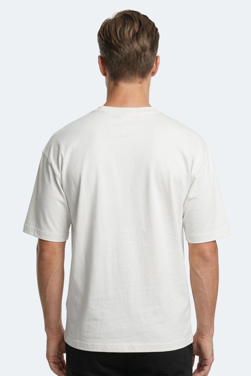 Slazenger KEANE Erkek Oversıze Beyaz Tişört