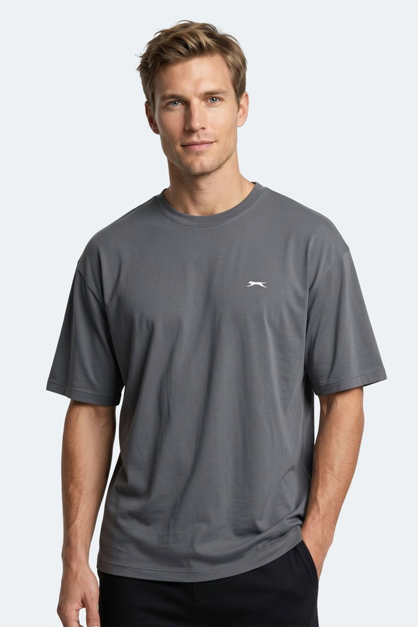 Slazenger KEANE Erkek Oversıze Gri Tişört