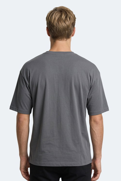 Slazenger KEANE Erkek Oversıze Gri Tişört