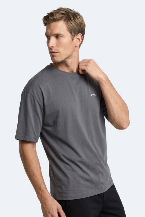 Slazenger KEANE Erkek Oversıze Gri Tişört