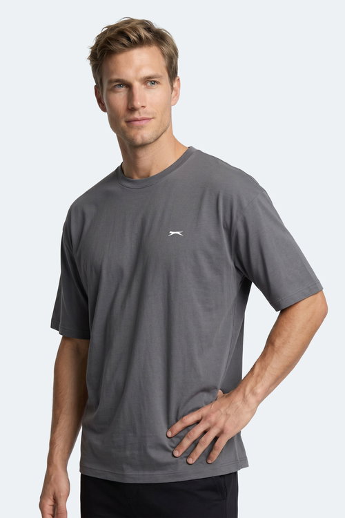 Slazenger KEANE Erkek Oversıze Gri Tişört