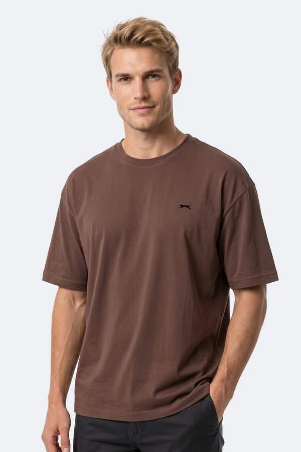 Slazenger KEANE Erkek Oversıze Kahve Tişört