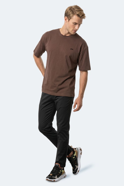 Slazenger KEANE Erkek Oversıze Kahve Tişört