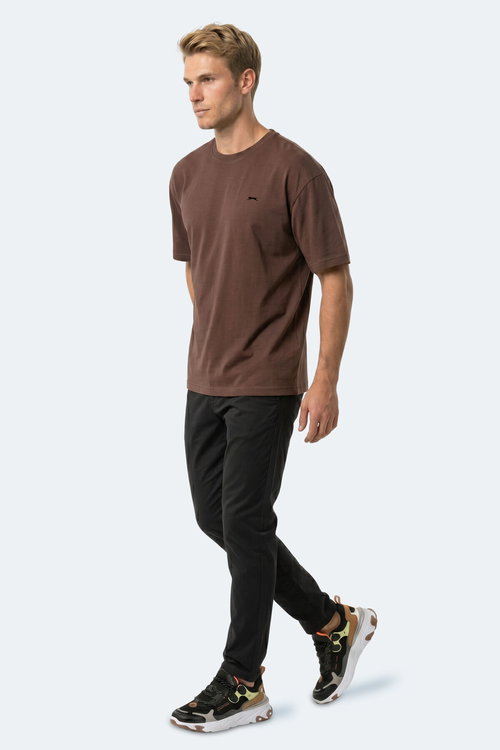 Slazenger KEANE Erkek Oversıze Kahve Tişört