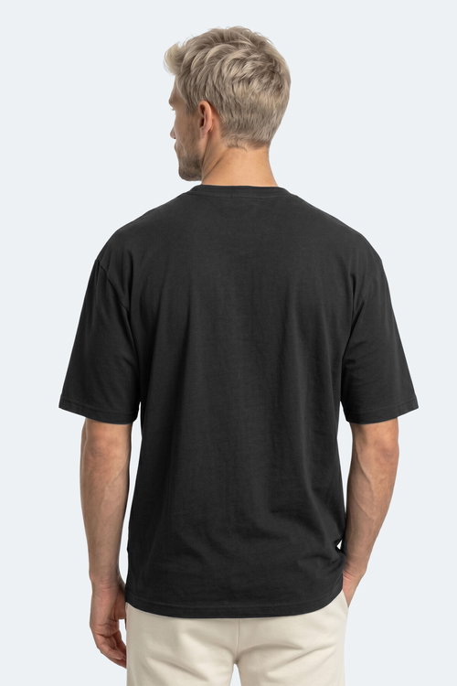 Slazenger KEANE Erkek Oversıze Siyah Tişört