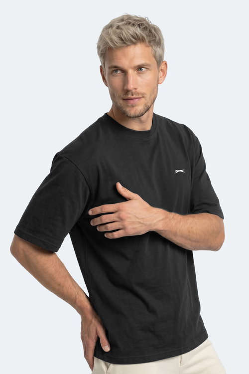 Slazenger KEANE Erkek Oversıze Siyah Tişört