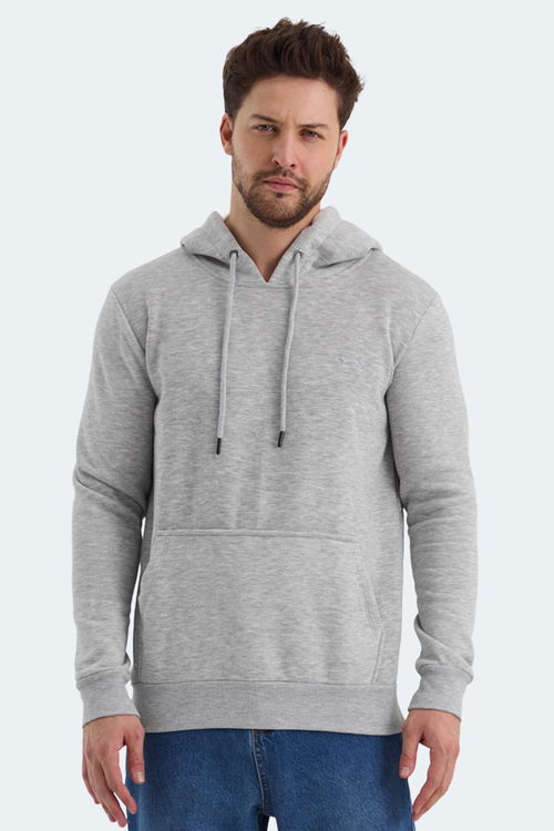 Slazenger KEANS 2 li set Erkek Kapüşonlu Cepli Siyah - Gri Sweatshirt