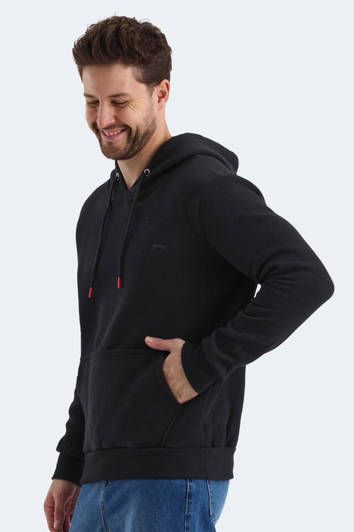 Slazenger KEANS 2 li set Erkek Kapüşonlu Cepli Siyah - Gri Sweatshirt