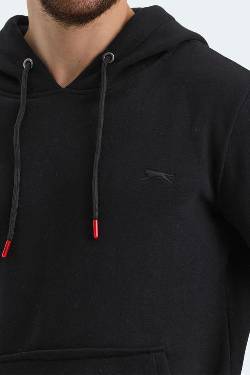 Slazenger KEANS 2 li set Erkek Kapüşonlu Cepli Siyah - Gri Sweatshirt