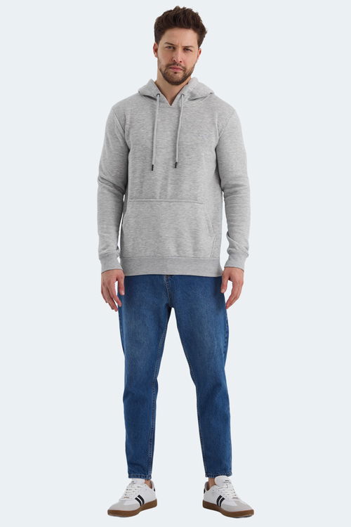 Slazenger KEANS 2 li set Erkek Kapüşonlu Cepli Siyah - Gri Sweatshirt
