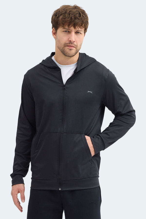 Slazenger KELENOR Erkek Kapüşonlu Cepli Siyah Sweatshırt
