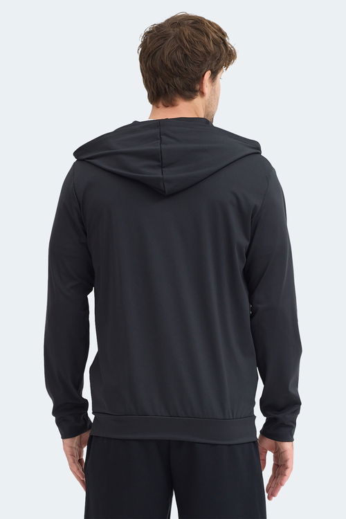 Slazenger KELENOR Erkek Kapüşonlu Cepli Siyah Sweatshırt