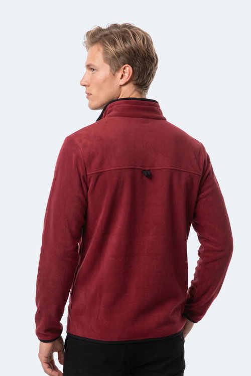 Slazenger KELO I Erkek Kapüşonlu Bordo Sweatshırt