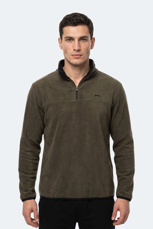 Slazenger KELO I Erkek Kapüşonlu Haki Sweatshırt