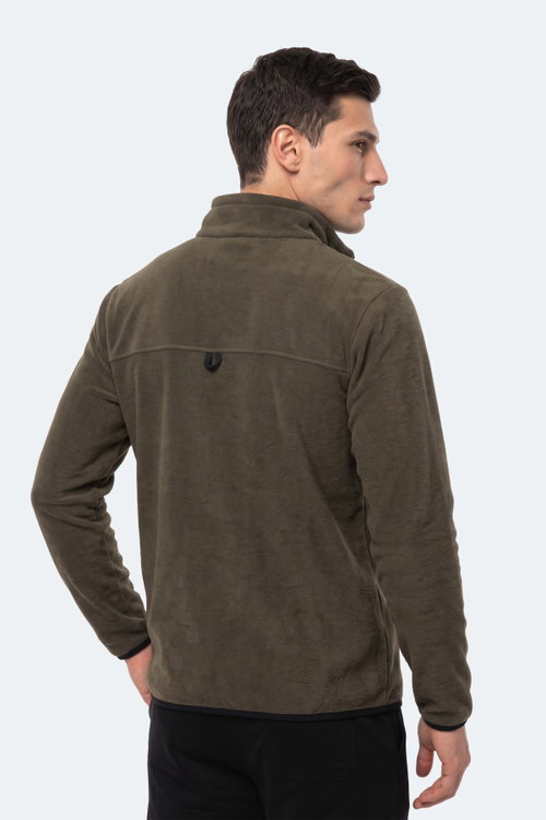 Slazenger KELO I Erkek Kapüşonlu Haki Sweatshırt