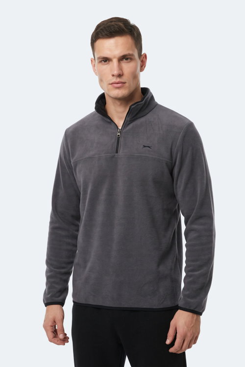 Slazenger KELO I Erkek Kapüşonlu Koyu Gri Sweatshırt