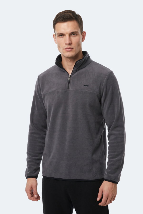 Slazenger KELO I Erkek Kapüşonlu Koyu Gri Sweatshırt