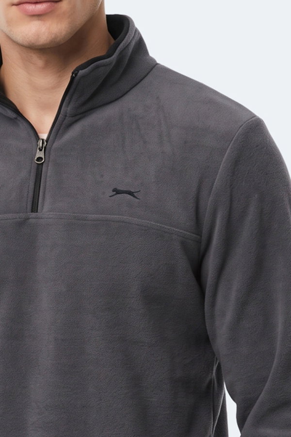 Slazenger KELO I Erkek Kapüşonlu Koyu Gri Sweatshırt
