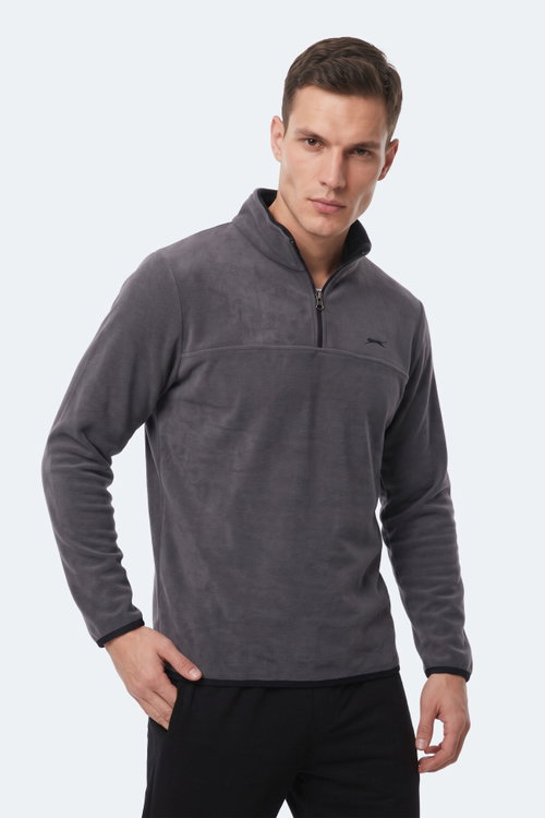 Slazenger KELO I Erkek Kapüşonlu Koyu Gri Sweatshırt