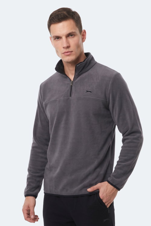 Slazenger KELO I Erkek Kapüşonlu Koyu Gri Sweatshırt