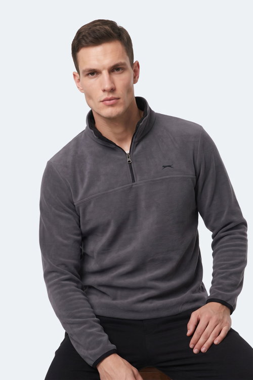 Slazenger KELO I Erkek Kapüşonlu Koyu Gri Sweatshırt