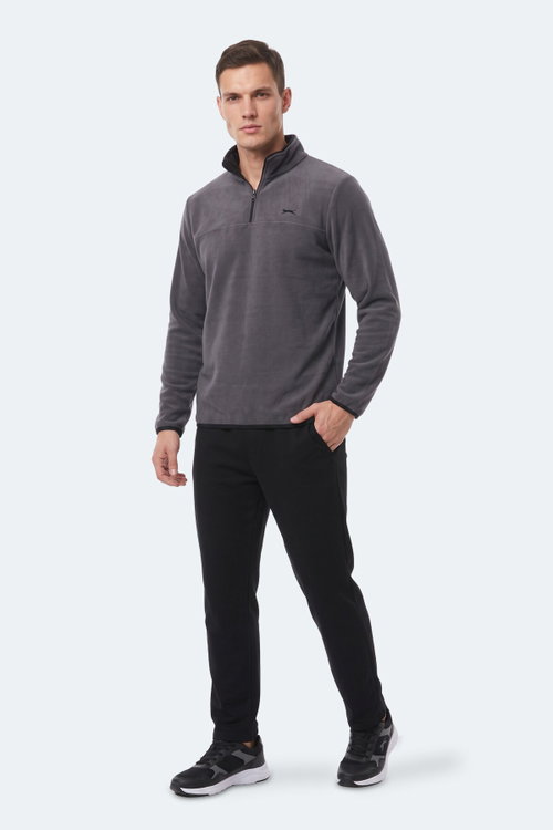 Slazenger KELO I Erkek Kapüşonlu Koyu Gri Sweatshırt
