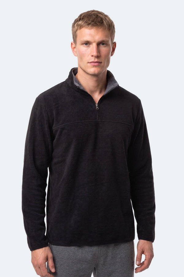 Slazenger KELO I Erkek Kapüşonlu Siyah Sweatshırt