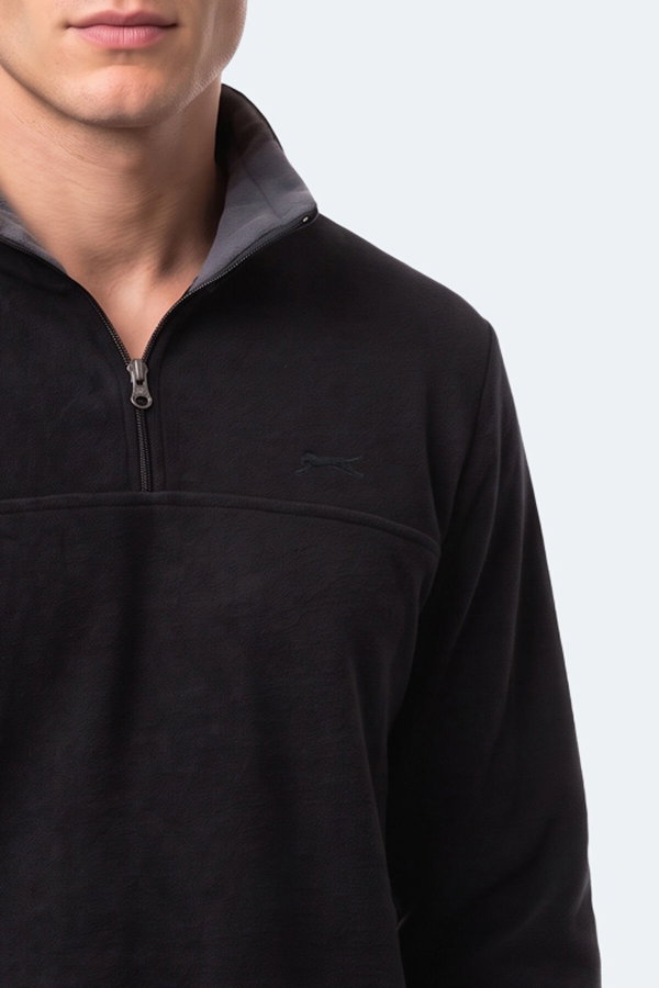 Slazenger KELO I Erkek Kapüşonlu Siyah Sweatshırt