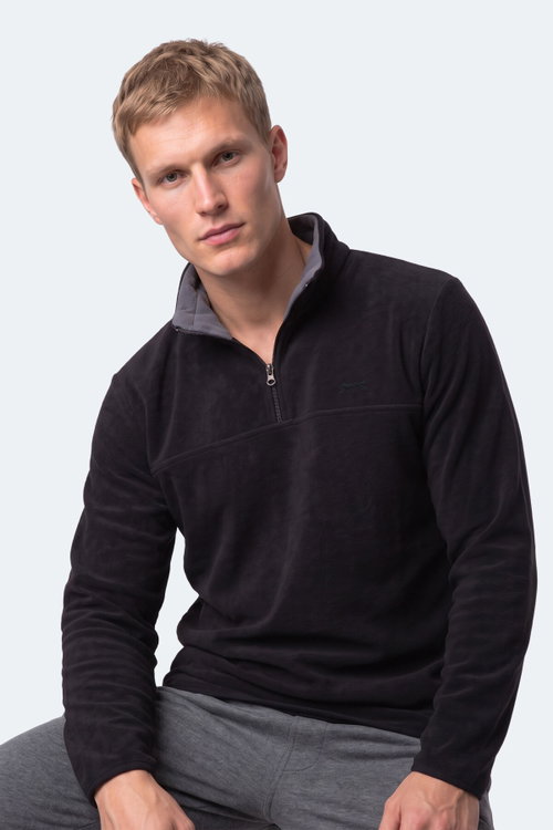 Slazenger KELO I Erkek Kapüşonlu Siyah Sweatshırt