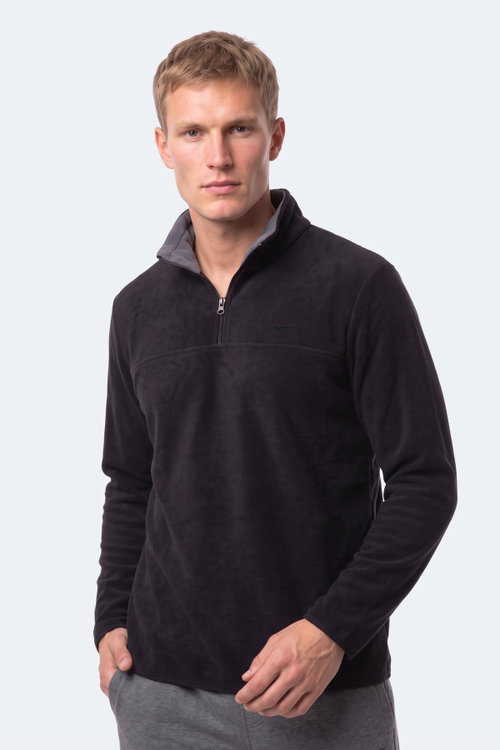 Slazenger KELO I Erkek Kapüşonlu Siyah Sweatshırt