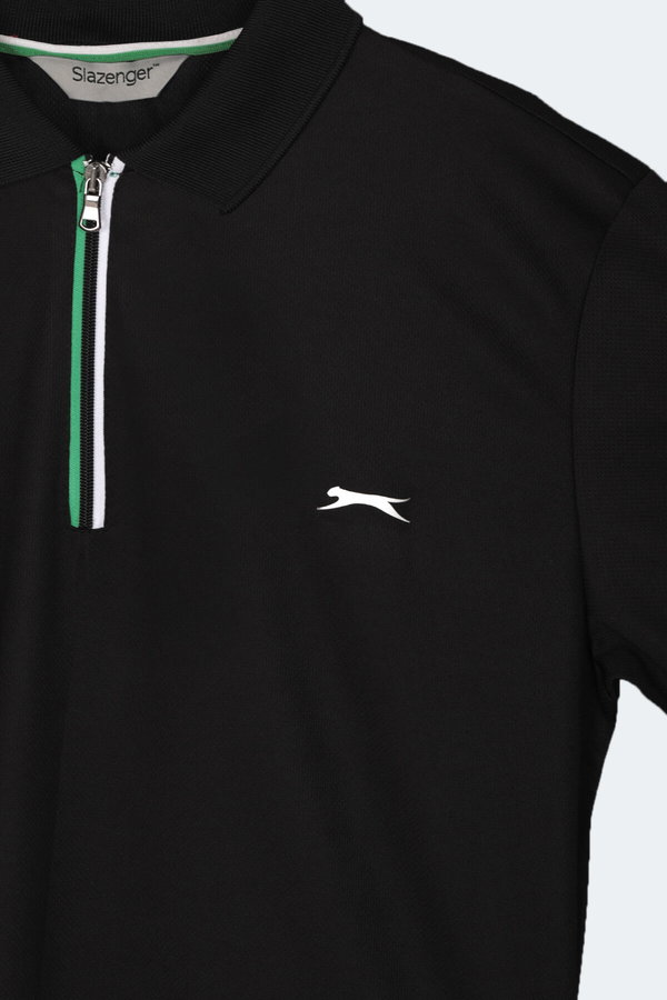 Slazenger KENSHIN Erkek Polo Yaka Siyah Tişört