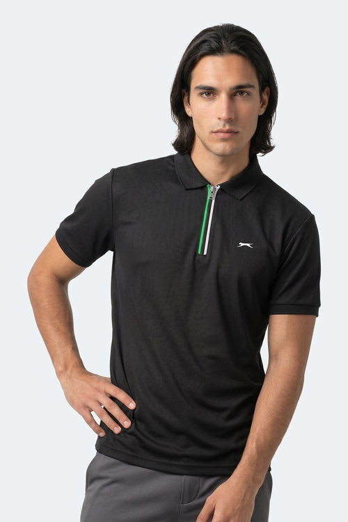 Slazenger KENSHIN Erkek Polo Yaka Siyah Tişört
