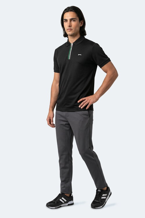 Slazenger KENSHIN Erkek Polo Yaka Siyah Tişört