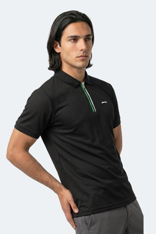 Slazenger KENSHIN Erkek Polo Yaka Siyah Tişört