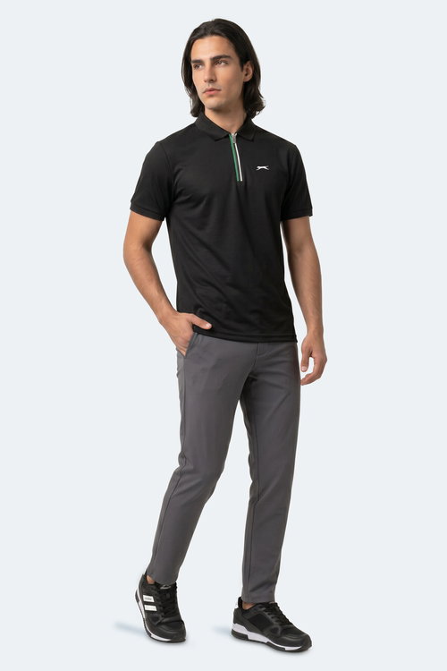 Slazenger KENSHIN Erkek Polo Yaka Siyah Tişört