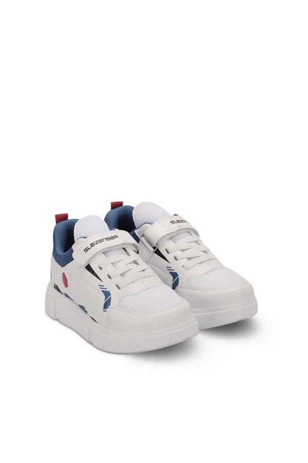 KEPA IN Unisex Çocuk Sneaker Ayakkabı Beyaz / Saks Mavi