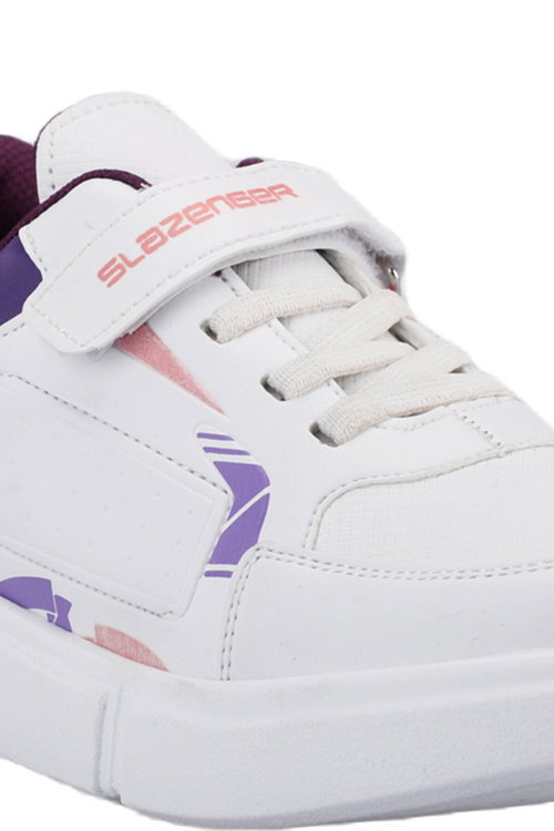 Slazenger KEPA KTN Kız Çocuk Cırt Cırtlı Beyaz / Mor Günlük Spor Ayakkabısı