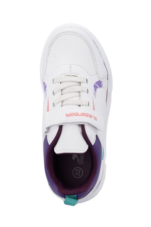 Slazenger KEPA KTN Kız Çocuk Cırt Cırtlı Beyaz / Mor Günlük Spor Ayakkabısı