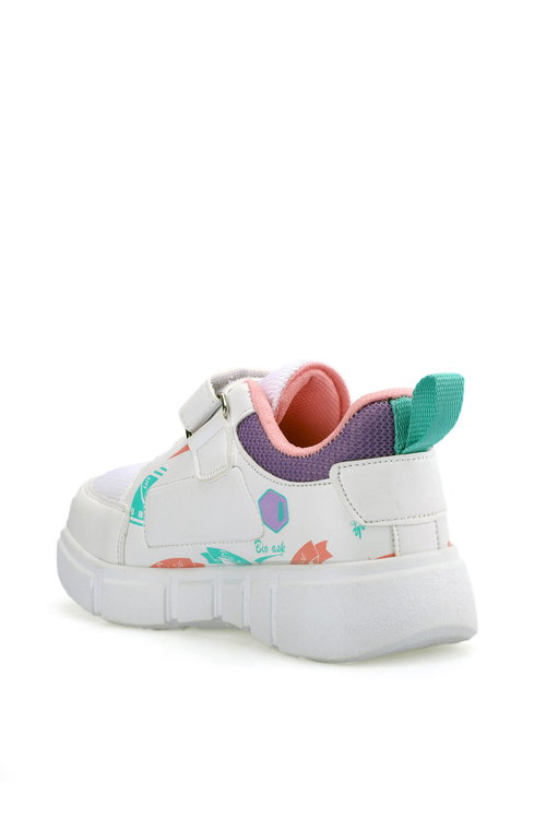 Slazenger KEPA IN Kız Çocuk Cırt Cırtlı Beyaz / Mor Günlük Spor Ayakkabısı