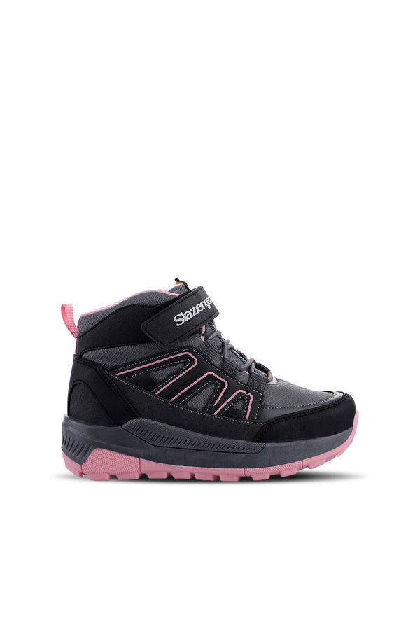 Slazenger KEPHAS IN Kız Çocuk Cırt Cırtlı Koyu Gri / Pembe Bot