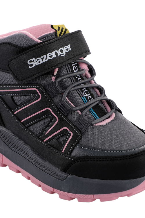 Slazenger KEPHAS IN Kız Çocuk Cırt Cırtlı Koyu Gri / Pembe Bot