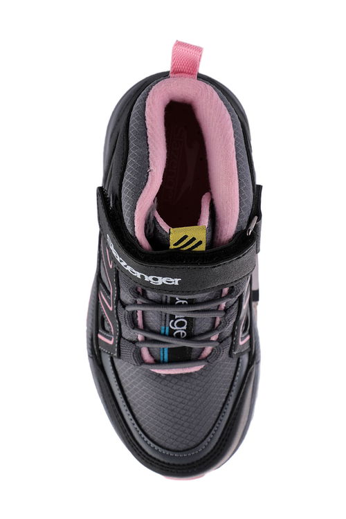 Slazenger KEPHAS IN Kız Çocuk Cırt Cırtlı Koyu Gri / Pembe Bot