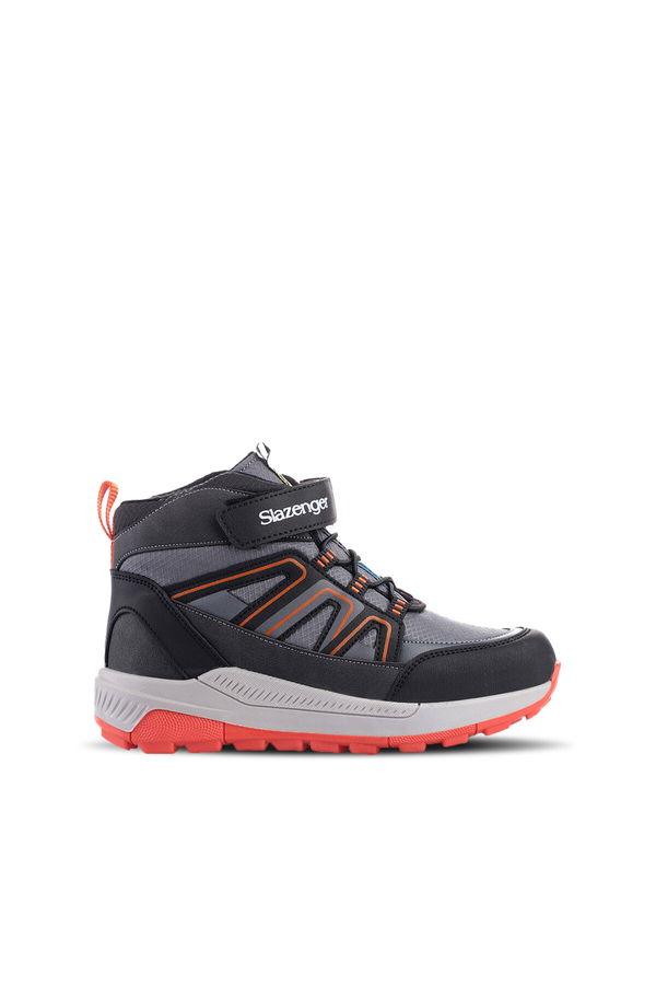 Slazenger KEPHAS IN Unisex Çocuk Cırt Cırtlı Koyu Gri / Turuncu Bot
