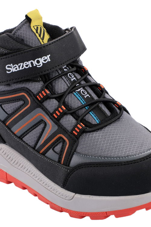 Slazenger KEPHAS IN Unisex Çocuk Cırt Cırtlı Koyu Gri / Turuncu Bot