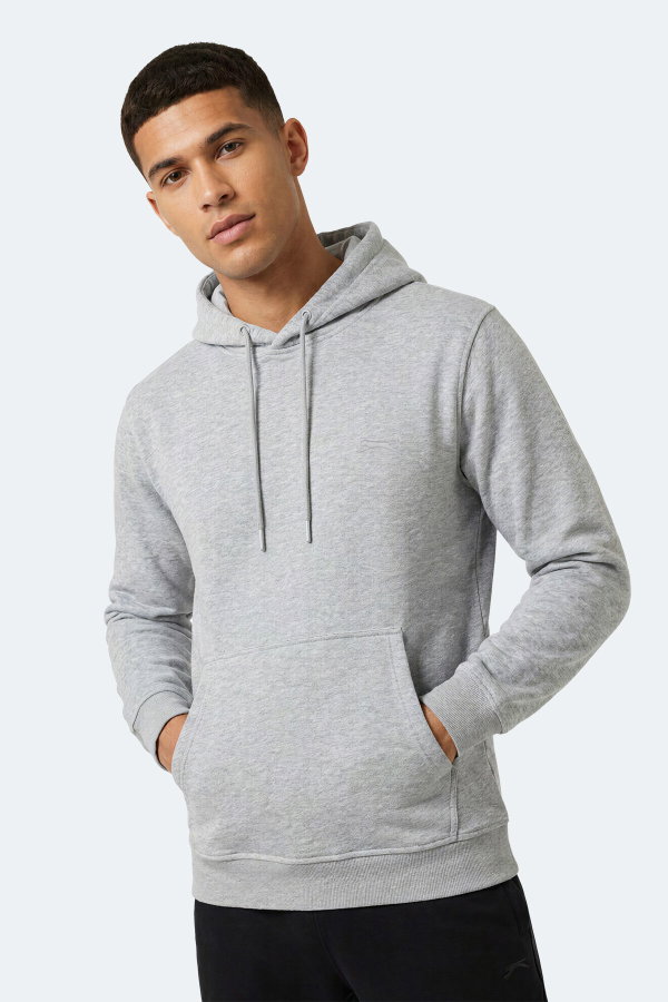 Slazenger KEVRO I Erkek Kapüşonlu Gri Sweatshırt