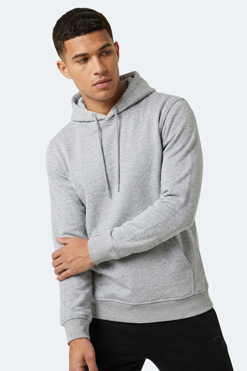 Slazenger KEVRO I Erkek Kapüşonlu Gri Sweatshırt